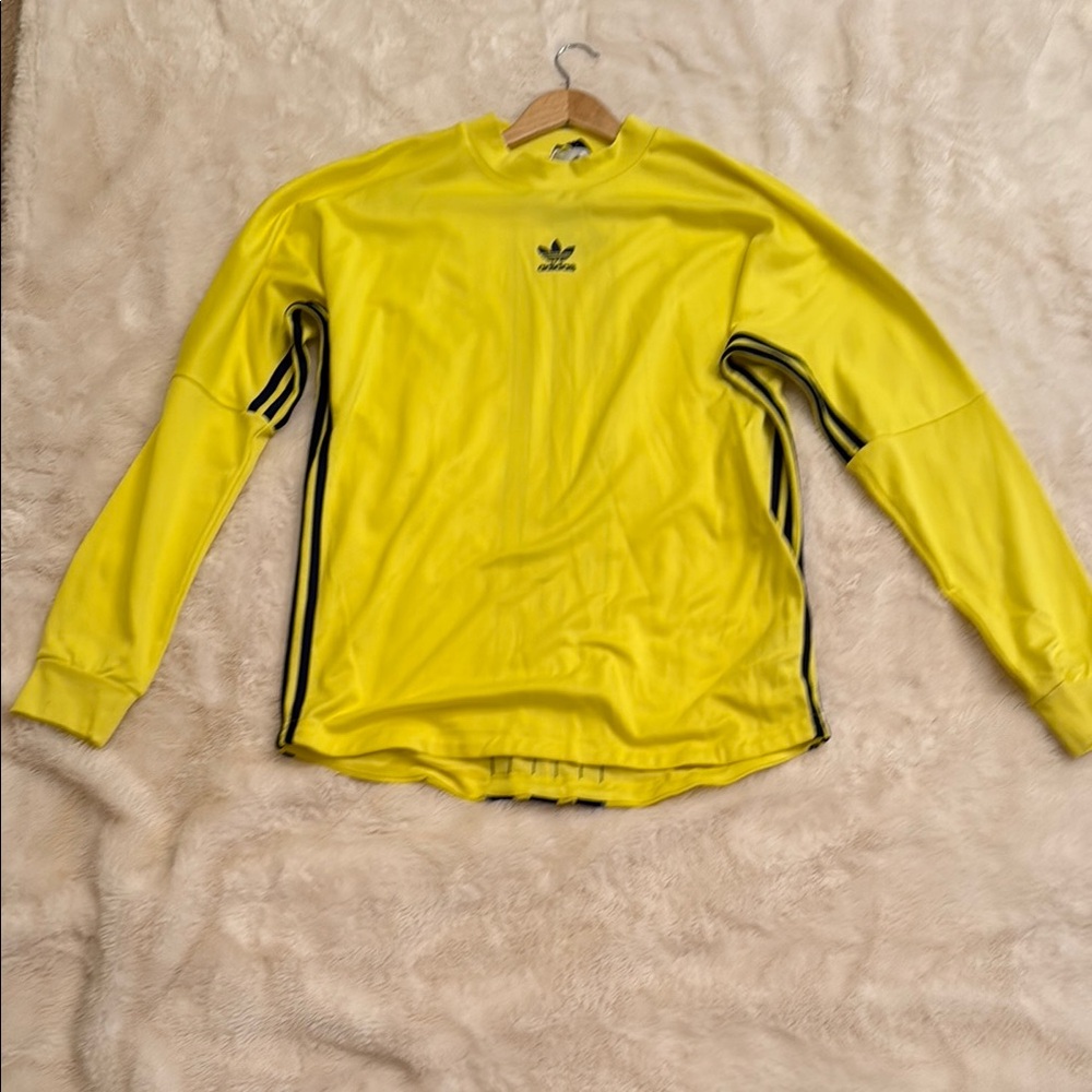 Yellow Long Sleeve Shirt with Black Stripes